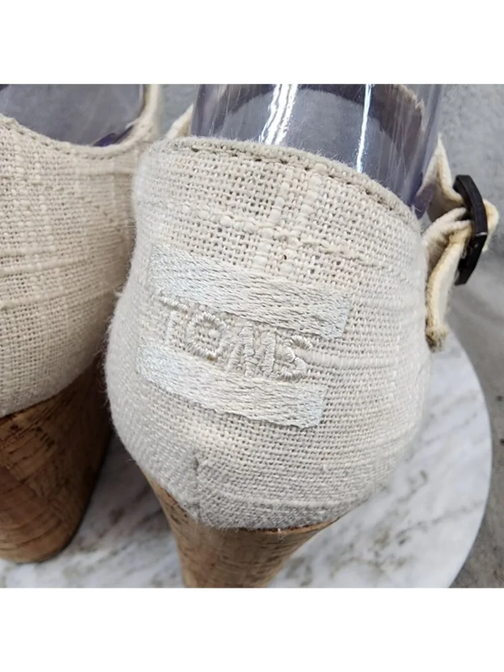 Toms Shoes Womens Size 10 Tan Wedge Heel Sandals